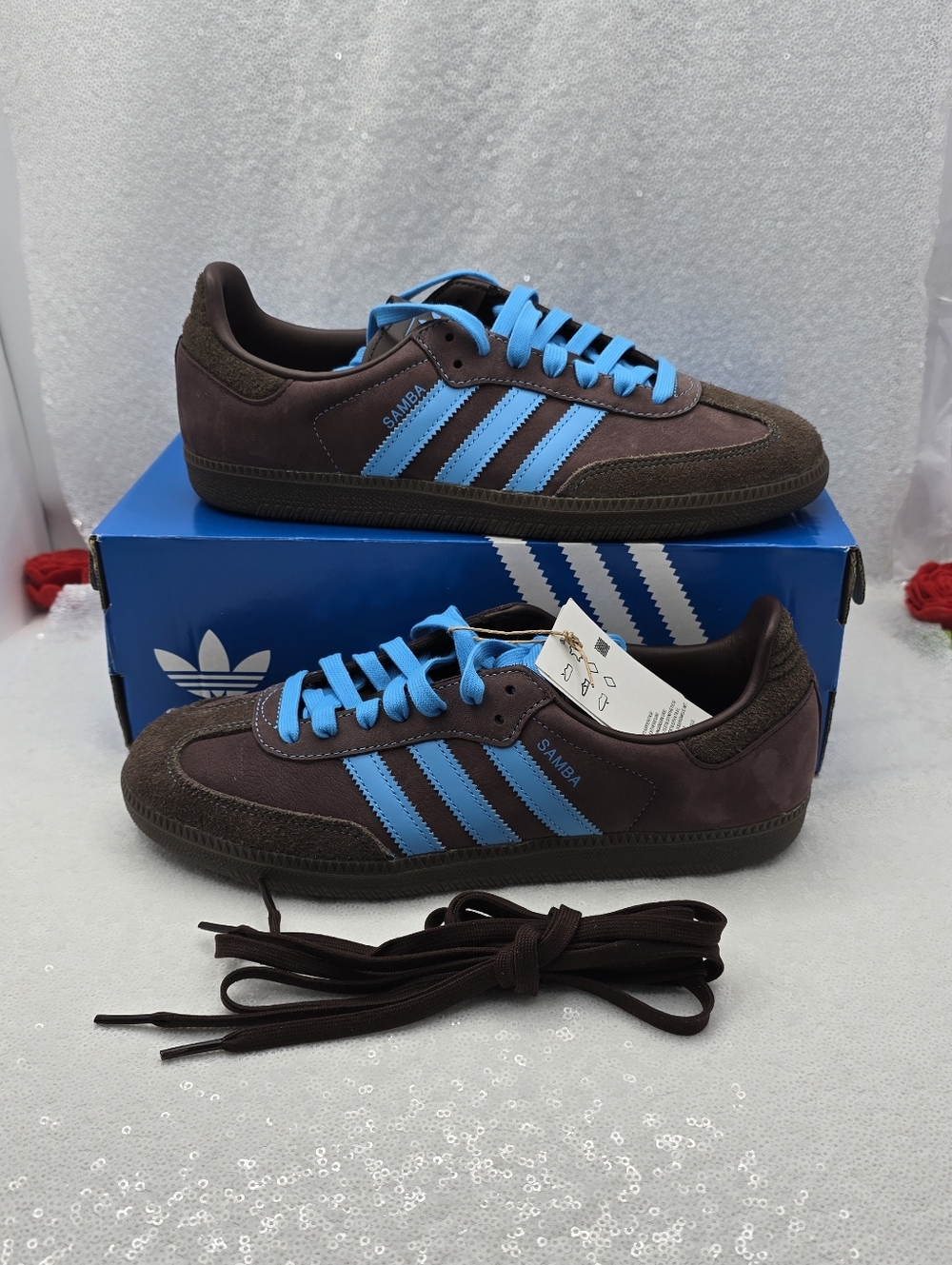 Adidas Samba OG Shadow Brown Sky Rush Dk Brown Women's 10